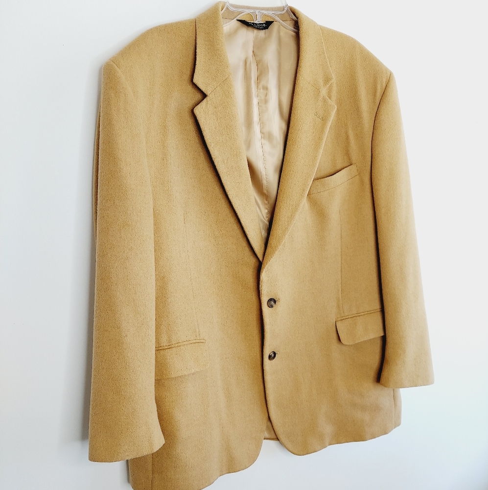 Jos A. Banks Men’s Beige Tan 100% Camel Hair Sports Jacket Blazer Size 50 L - Picture 3 of 16